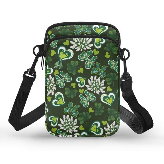 HELLHERO Sling Bag for Men, Women Casual Use Green Butterfly Heart Adjustable Crossbody Bag Lightweight
