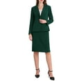 thumbnail image 1 of Conjunto de falda de 2 piezas INSPIRE CHIC para mujer, blazer formal de negocios y falda lápiz M verde, 1 of 5
