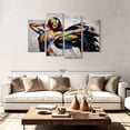 thumbnail image 2 of Elephant Stock Graceful African Wall Art - Horizontal Multi Panel Canvas - Living Room Wall Decor - People Multi Panel - Black And Turquoise Decor - 75" x 48", 2 of 8