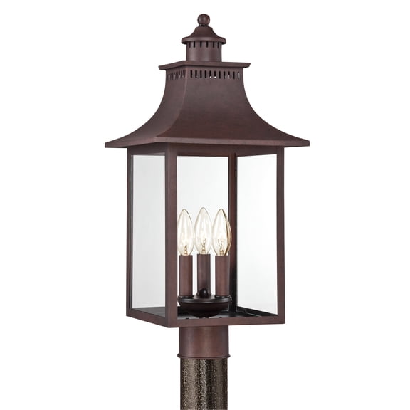 Chancellor 3-Light Copper Bronze Outdoor Post Lantern