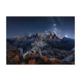 thumbnail image 1 of Ambesonne Night Jigsaw Puzzle, Italy Mountains Milky Way, Heirloom-Quality Fun Activity for Family Durable Cardboard, 1000 pcs, Dark Blue Redwood Tan, 1 of 5