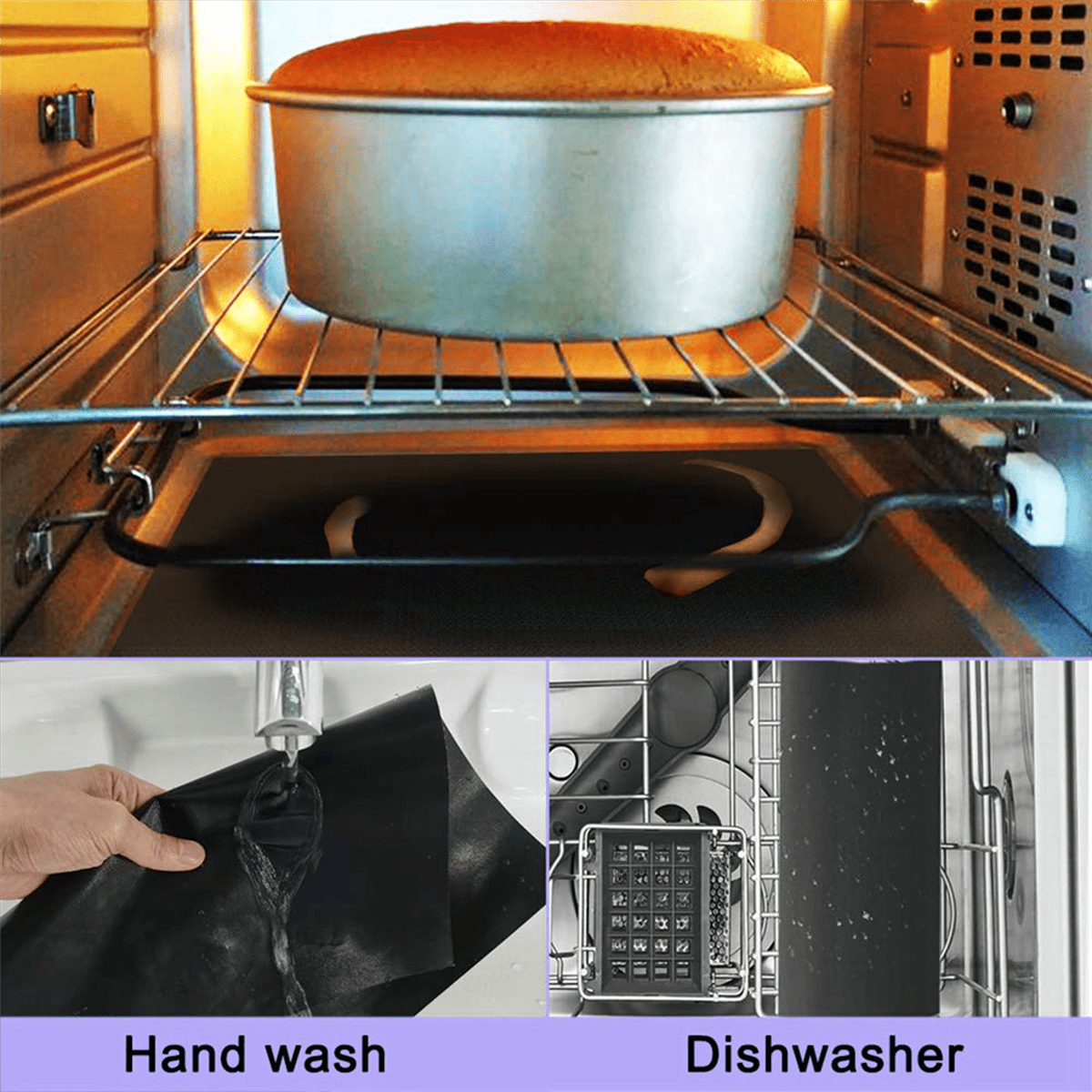 8 Pcs Black Oven Shelf Silicone Rack Guard + 4 Pcs Non Stick Oven Liners Mat for Keeping Oven Clean and Protecting