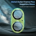 thumbnail image 5 of Dteck 2 Pack for iPhone 17 Camera Lens Protector, Shatterproof Strong Adhesion Metal Aluminum Alloy Tempered Glass Camera Screen Protector,Green, 5 of 6