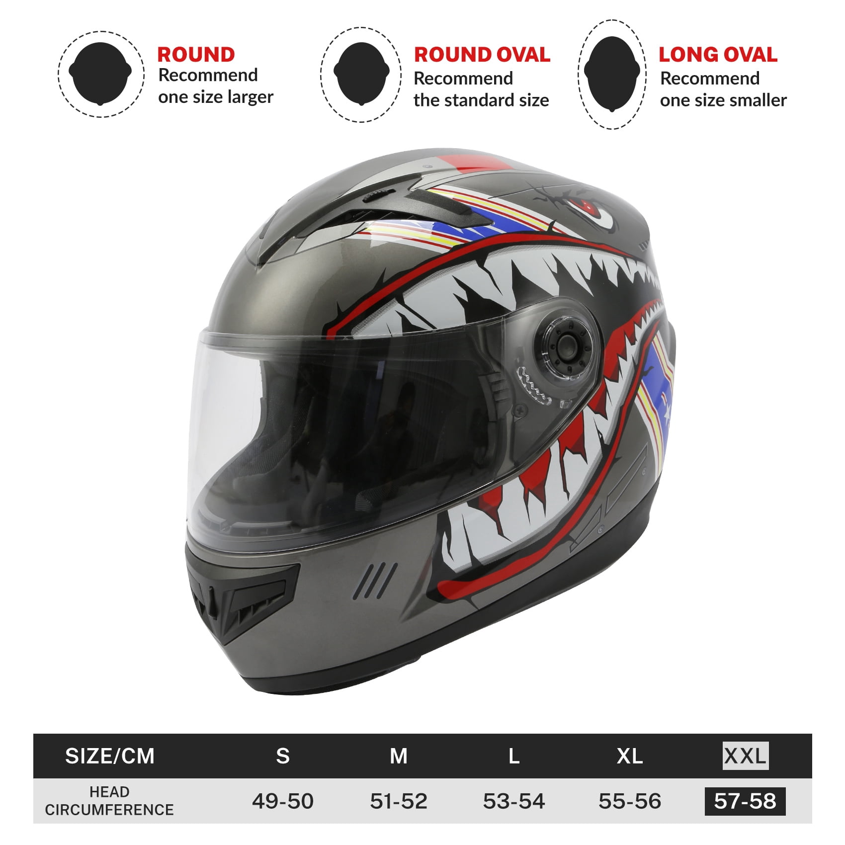 TCMT DOT Full Face Helmet for Kids & Youth Flip Up Visor for Motorcycle Atv Mx Motocross Offroad Street Dirt Bike Gray Youth XXL Size