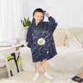 thumbnail image 6 of FORMRS Wearable Blanket Hoodie with Sleeves for Kids Cozy Flannel Sweatshirt, White Planet, 6 of 7