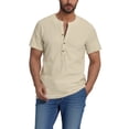 thumbnail image 2 of JXMVOJ Men's Spring Summer Breathable Moisture-Wicking Short Sleeve Stand-Up Collar Casual Shirt, Hooded Design for Outdoor Daily Activities, 2 of 7