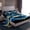 Deep Blue Gold Black, variant on Homewish Spooky Halloween Pumpkin Lantern Bed Sheets,Bat Spider Silhouette Print Full Size Sheets,4pcs,1 Flat Sheet,1 Fitted Sheet and 2 Pillowcases