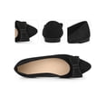 thumbnail image 2 of BLISSFUL STEP Pointed Toe Bow Slip on Ballet Flats for Women Black (Size 8), 2 of 5
