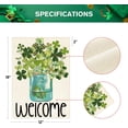 thumbnail image 5 of Welcome Watercolor Lucky Clover Garden Flag 12x18 Inch Double Sided Shamrock Jar St Patricks Day Flag, 5 of 7