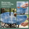 thumbnail image 5 of Round Outdoor Tablecloth with Umbrella Hole and Zipper, Abstract Blue Tablecloth with Elastic Waterproof, Modern Simple Painting Art Patio Table Covers for 31" - 35" Picnic Pool Tables, 5 of 9