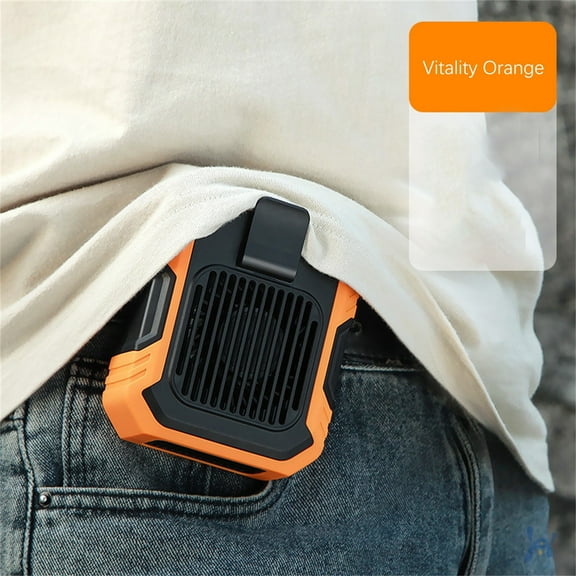 Portable Waist Clip Fan with long Working Time, 6200RPM Strong Airflow, 3 Speeds, Rechargeable Battery Operated Personal Hands-free USB Belt Fan for Clothes Shirt Farm Work Hiking