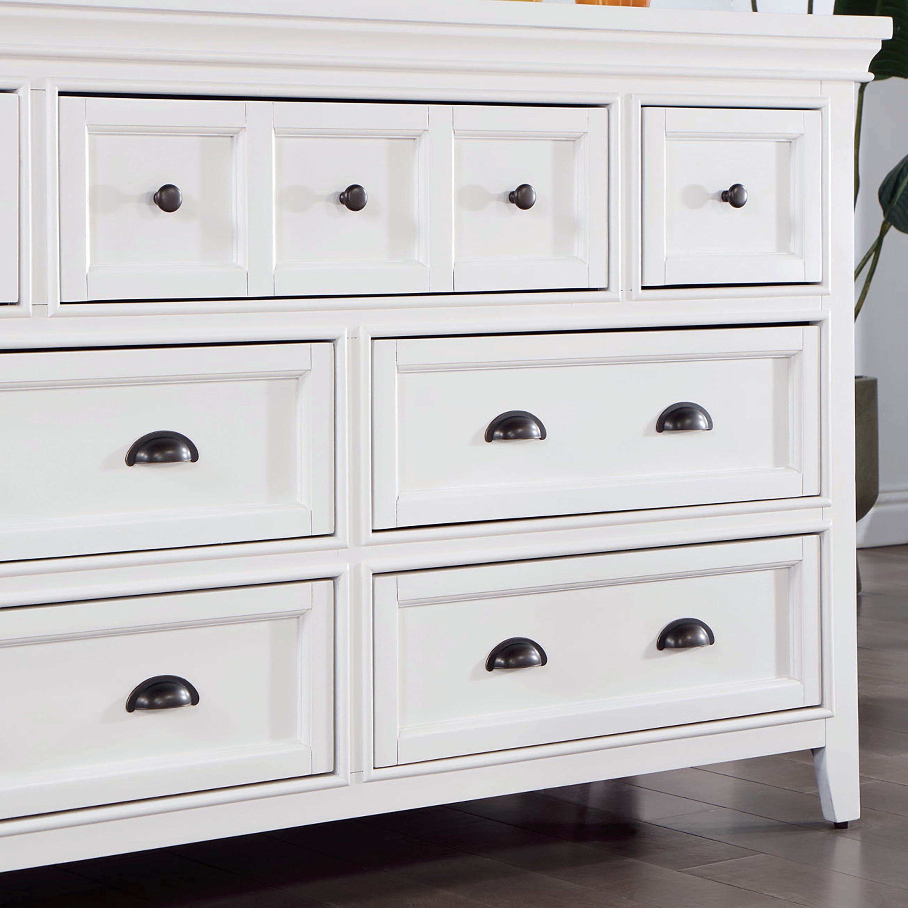 Furniture of America Senoma Kids Transitional 7-Drawer Dresser with Mirror, White