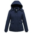 thumbnail image 3 of WenVen Women's Winter Jackets Padded Windbreaker Hooded Puffer Jacket Blue 2XL, 3 of 10