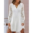 thumbnail image 5 of Fall Dresses for Women Lace Long Sleeve Elegant Slim Formal Party Dress White M, 5 of 8
