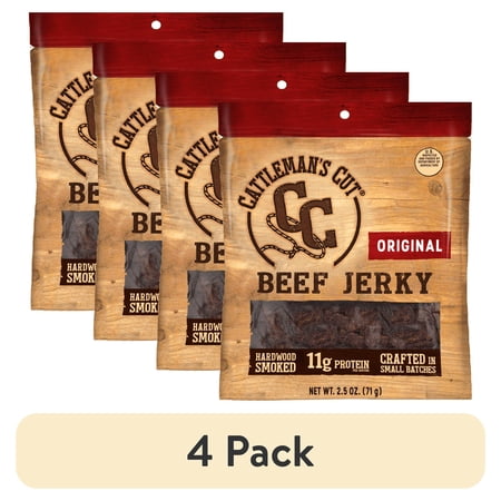(4 pack) Cattleman's Cut Original Beef Jerky, 2.5 Ounce Bag