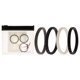 thumbnail image 1 of Juego de Anillos de Boda de Silicona Apilables ROQ Negro-Blanco 4 x 10 mm, 1 of 2