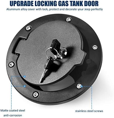 Fuel Filler Door Locking Gas Tank Cap Cover for Jeep Wrangler Accessories 2007-2018 JK Unlimited Rubicon Sahara$$Vehicle Parts & Accessories