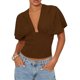 thumbnail image 2 of Top corto liso de verano para mujer, sin mangas, con escote en V profundo, corte ajustado, ideal para fiestas y playa., 2 of 5