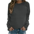 thumbnail image 2 of Jsaierl Womens Sweatshirts Cute Solid Color Sweatshirts Round Neck Fall Pullover Tops Comfort Long Sleeve Shirts Fall Fashion 2024, 2 of 4
