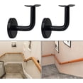 thumbnail image 3 of Paquete de 2 soportes de pasamanos de acero inoxidable negro, soportes de pasamanos de escalera de alta resistencia, soportes de barandilla de escalera para pasamanos, 3 of 5