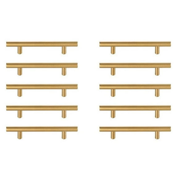 Elegant Decor Home Decorative Quinn 4" Center to Center Brass Bar Pull Multipack (set of 10)