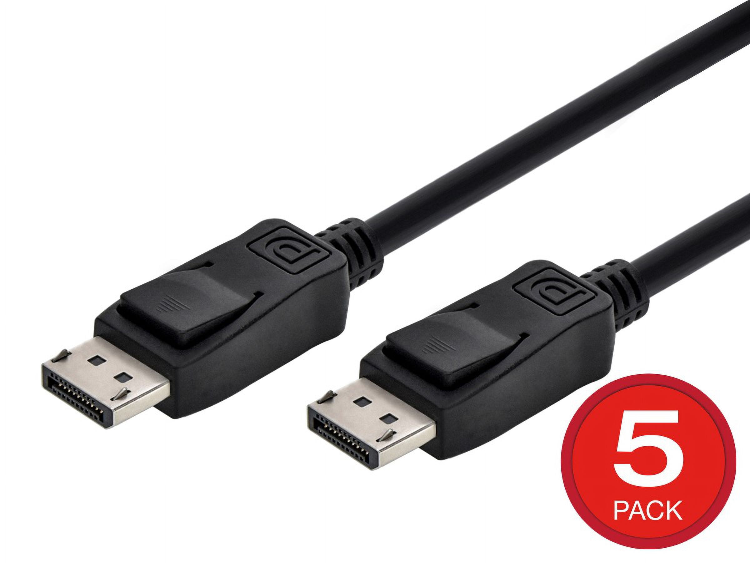 Monoprice 8K DisplayPort 2.0 Cable - 6 Feet (5 Pack) 80.0Gbps, 16K Resolution, Supports NVIDIA G‑Sync AMD FreeSync, Compatible for Gaming Monitor, TV, PC, Laptop and More
