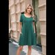 thumbnail image 5 of Vestido de Verano Plisado para Mujer, Informal, de Corta, con Bolsillos, Verde Oscuro, Talla XL, 5 of 9