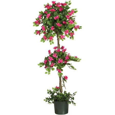 Nearly Natural Mini Bougainvillea Round Topiary in Planter