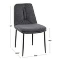 thumbnail image 5 of LumiSource Black Steel, Charcoal Fabric Smith Dining Chair - Set of 2, 5 of 12