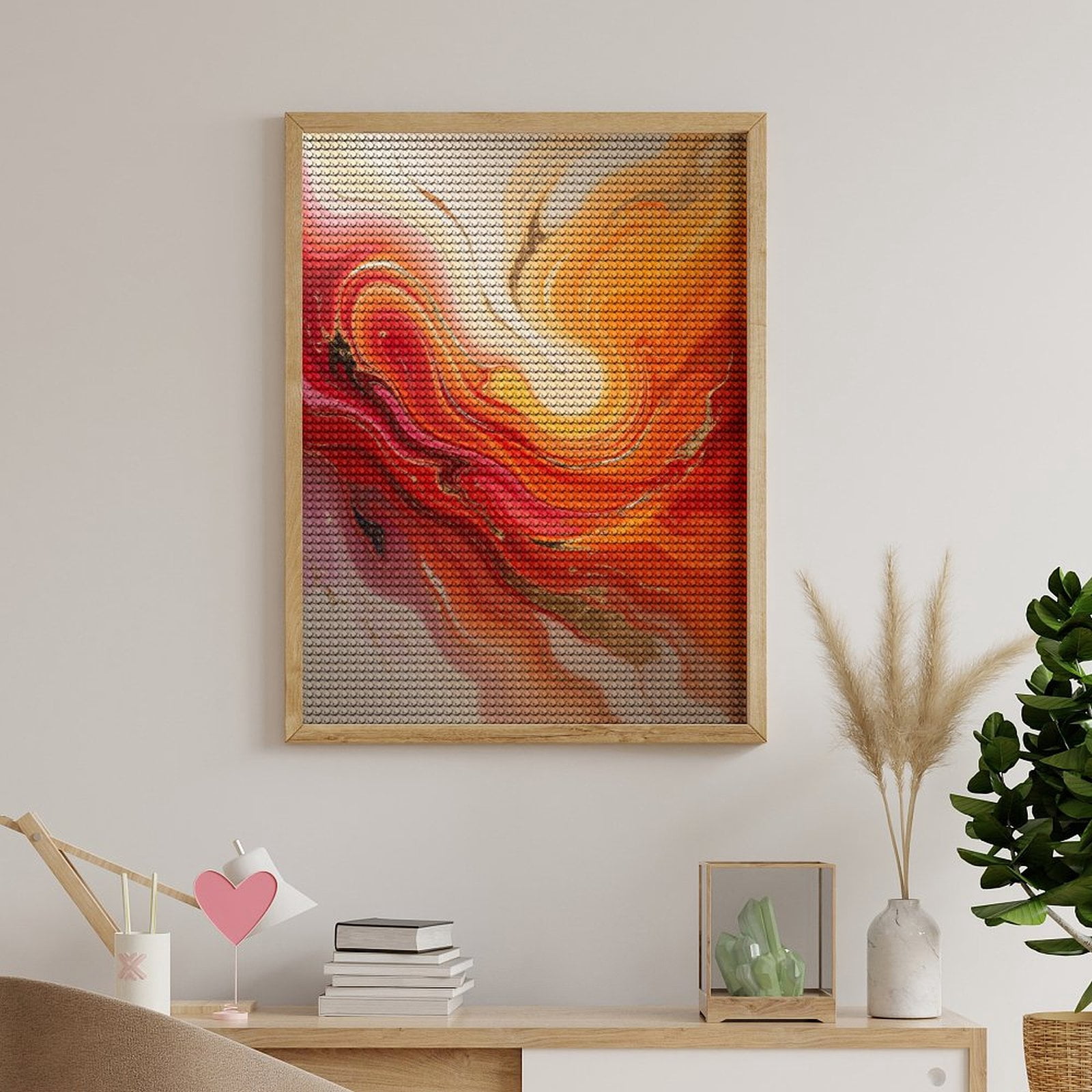 Diamond Art Kits for Adults, Vibrant Abstract Swirl Art Canvas 5D Diamond Painting Kits for Adults Beginners, DIY Full Drill Diamond Painting, Gem Art and Crafts 12x16
