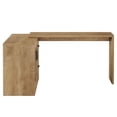thumbnail image 4 of Resenkose Reversible L-Shaped Farmhouse Office Desk with Drawers & Cabinet, Brown, 4 of 5