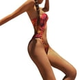 thumbnail image 6 of Seyurigaoka Women Hollow-out Swimsuit Strapless Bikini Romper Flower Beachwear, 6 of 8