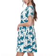 thumbnail image 2 of Bingfone Party Shark Cute Print Women’s Short Sleeve Dress, Comfortable Casual Dress, Stylish Summer Dress with Stretchy Fit for Daily Wear, 2 of 6
