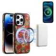 thumbnail image 5 of Dteck Leather Wallet Case for iPhone 12 Pro Max Case with Card Holder 2 in 1 Detachable Back Cover, iPhone 12 Pro Max Magnetic Case Compatible with MagSafe,Red (Floral), 5 of 6