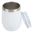 thumbnail image 4 of Taza de acero inoxidable 304 de 12 oz con forma de cáscara de huevo y aislamiento en forma de U, taza grande para vino con forma de cáscara de huevo, color blanco, 12 oz, 4 of 12