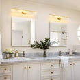 thumbnail image 4 of Gold Bathroom Light Fixtures 32 inch Dimmable Metal Wall Sconce Fixtures Over Mirror LED Vanity Light Bar for Restroom Mirror 3000K Warm White Light, 4 of 8