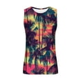 thumbnail image 4 of ZCFZJW Mens Beach Tank Tops Summer Sleeveless Tropical Pattern Tees Shirt Loose Regular Fit Graphic Quick Dry Gym Workout Tanks Top Red L, 4 of 5