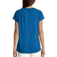 thumbnail image 3 of Hanes Women's Short-Sleeve Peasant Henley Tee, 3 of 5