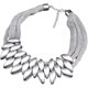 thumbnail image 1 of Collar delicado, collar babero con colgante de hoja de aleación trenzada multicapa, gargantilla llamativa para fiesta, 1 of 5