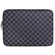 Daisy Rose Protective Laptop Sleeve Case for 13 Inch Laptop with Slip Pocket - Luxury PU Vegan Leather Shock Absorbant Hard Case for Work and School (Black)