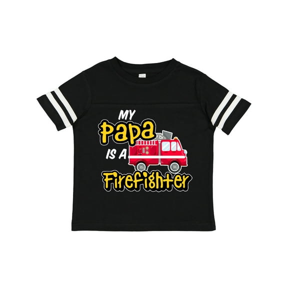 Inktastic My Papa is a Firefighter with Fire Truck Boys or Girls Toddler T-Shirt