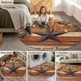 thumbnail image 5 of Texas Star Vintage Round Area Rug 3Ft Washable Small Circle Rugs for Kitchen Entryway, Berry Burnt Orange Brown Wooden Non-Slip Carpet Floor Mats Indoor Outdoor Carpet Runner Aesthetic Home Decor, 5 of 8