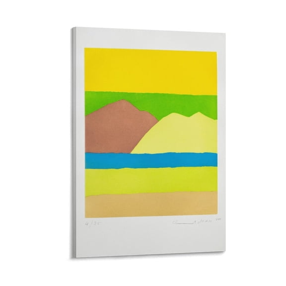 Etel Adnan En Miroir Poster Cool Artworks Painting Wall Art Canvas Prints Hanging Picture Home Decor Posters Gift 16x24inch(40x60cm)