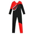 thumbnail image 2 of Aislor Kids Girls Long Sleeves Gymnastics Exercise Leotard Unitard Shiny Rhinestone Ballet Dance Long Jumpsuit Size 6-16 Red 12, 2 of 7