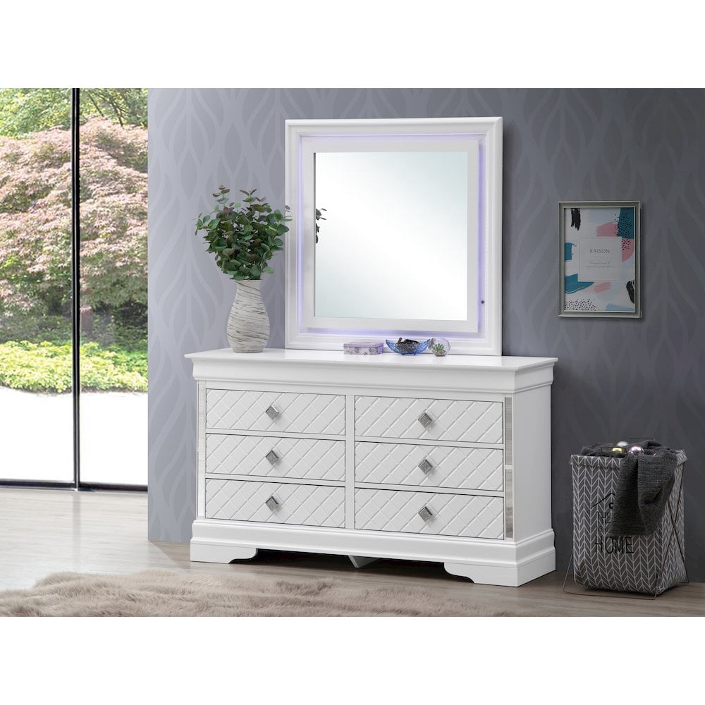 Glory Furniture Verona G6790-D Dresser , Silver Champagne