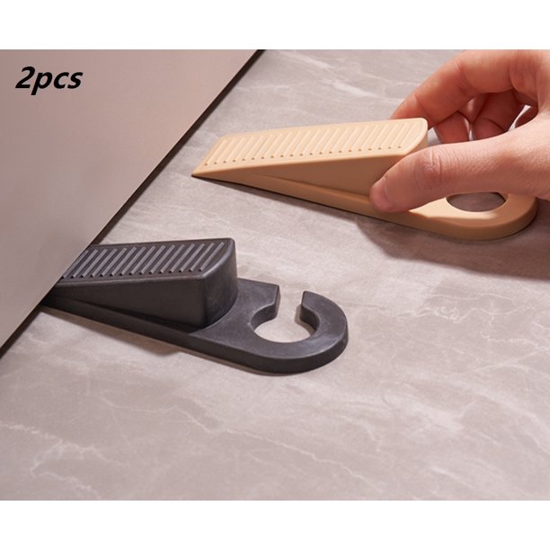 Juego de topes de puerta multifuncionales de 2 piezas: cuña de puerta resistente al viento y anticolisión for el hogar, la oficina y el baño