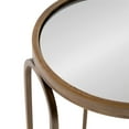 thumbnail image 3 of Kate and Laurel Pomeroy Vintage Decorative Drink Table, 11 x 11 x 24, Mirrored Glass and Antique Gold, Traditional Glam Pedestal Table with Arched Base and Round Tabletop, 3 of 6