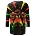 thumbnail image 4 of YanHoo Black History Shirts for Women 3/4 Sleeve Crewneck Graphic Tee Shirts Plus Size Summer Tops, 4 of 5