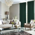 thumbnail image 5 of Tribeca Living Luxury Velvet Room Darkening Window Curtains - Solid Colors, 2 Panels 50 x 84 - Navy Blue, 5 of 5