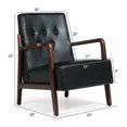 thumbnail image 2 of Costway Chaise Longue Mid-Century Rétro Chaise d'Accent Moderne Tufted Arrière Rembourré Noir, 2 of 10